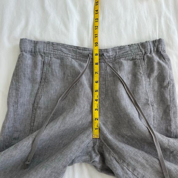 J. Jill Love Linen Gray Taupe Drawstring Relaxed Fit Ankle Pull On Pants Small - Picture 4 of 10
